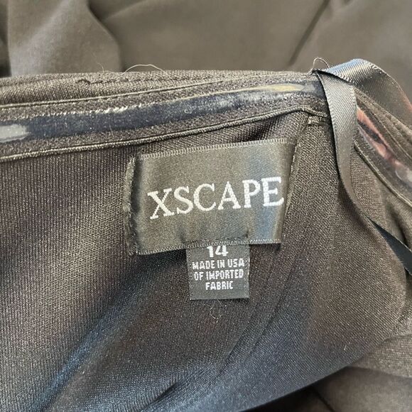 XSCAPE | 4685X Strapless Embellished Slit Evening Dress Black 14 - Picture 12 of 12